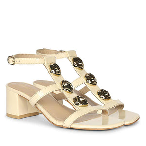 Saint Solea Off White Vegan Leather Block Heels