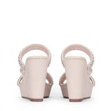 Saint Roxie Strass Cord Off White Wedges