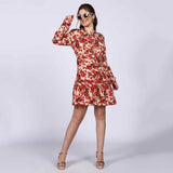 Saint Meliora Womens Ivory Red Floral Mini Dress