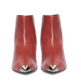 Saint Celvyn Bordo Leather Metal Capped Toe Ankle Boots