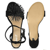 Saint Liora Black Suede Fringe Stilettos