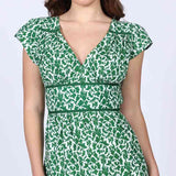 Saint Womens Green Tiered Cotton Voil Maxi Dress