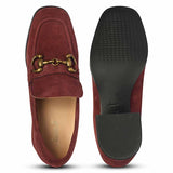 Saint Vera Gold Horsebit Burgundy Leather Moccasins