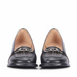 Saint Mirielle Black Leather Moccasins