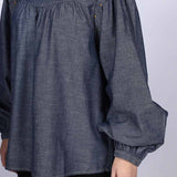 Saint Womens Grey Cotton Chambray Top