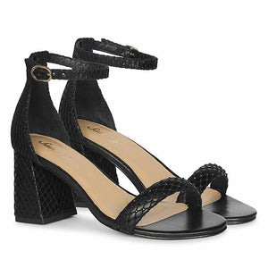 Saint Verona Black Vegan Leather Block Heels