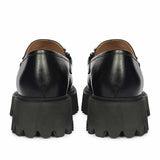 Saint Feri Crystal  Saddle Black Leather Moccasins