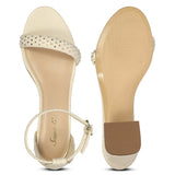 Saint Verona Off White Vegan Leather Block Heels