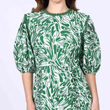 Saint Solene Womens Green Cotton Lining Short Dress