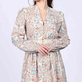 Saint Womens Ivory Multicolour Cotton Poplin Dress