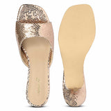 Saint Lorelei Gold Snake Embossed Kitten Heels