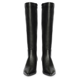 Saint Sadie Gold Metal Muse Black Leather Tall Boots