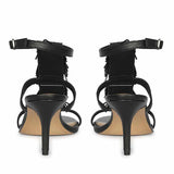 Saint Faye Black Leather Fringe Stilettos