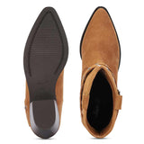 Saint Bristol Tan Suede Leather Studded Ankle Boots