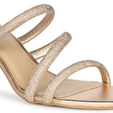 Saint Layla Crystal Cord Rose  Gold Leather Stilettos