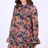 Saint Nerina Womens Blue Multi Bloom Mini Dress