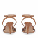 Saint Liora Tan Suede Leather Fringe Stilettos