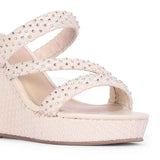 Saint Roxie Strass Cord Off White Wedges