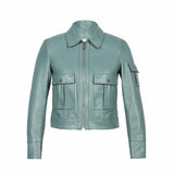 Saint Amory Women Green Leather Jackets