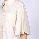 Saint Womens Ivory Cotton Poplin Co-ord Set