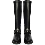 Saint Selene Studded O-Ring Strap Stretch Napa Long Boots