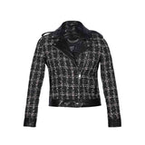 Saint Adria Grey Leather Women Collar Jackets
