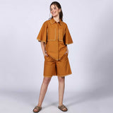 Saint Womens Mustard Cotton Poplin Co-ord Set