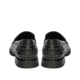 Saint Carol Studded Black Leather Moccasins