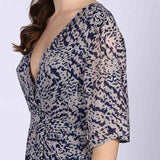 Saint Womens Navy Abstract Print Viscose Mini Dress