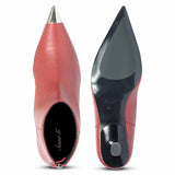 Saint Celvyn Bordo Leather Metal Capped Toe Ankle Boots