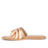 Georgia Hand Embroidered Brown Leather Flats