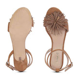 Saint Liora Tan Suede Leather Fringe Stilettos