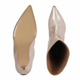 Saint Nayeli Gold Metallic Leather calf Length Slouch Boots