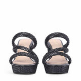 Saint Roxie Strass Cord Black Wedges