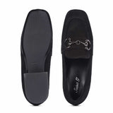 Saint Jenny Black Suede Leather Moccasins