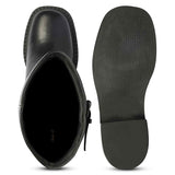 Saint Imogen Multi Studs Black Leather Long Boots