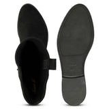 Saint Marlowe Eyelets Black Stretch Suede Long Boots