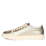 Saint Liza Gold Leather Sneakers