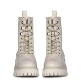 Saint Anastasia Ivory Leather Lace Up High Ankle Boots