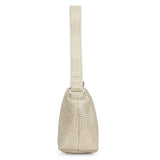 Aria Crystal Embellished Off White Leather Mini Handbags