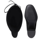 Elegant Saint Luisa Over-the-Knee Boots in Black Stretch Suede