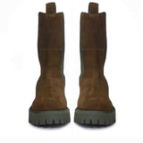 Saint Theresa High Ankle Black Leather Boots with Decorative Buckle – Stylish and chic footwear for a bold and confident look