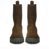 Saint Theresa High Ankle Black Leather Boots with Decorative Buckle – Stylish and chic footwear for a bold and confident look