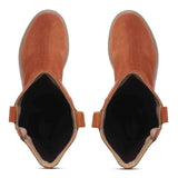 Janet Wood Suede Leather Pull On Knee High Boots