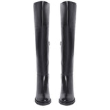 Saint Kayleigh Black Leather Above The Knee Boots