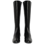 Saint Ivanna Black Leather Knee High Boots - SaintG India