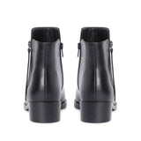 Saint Imelda Black Leather Handcrafted Side Zippers Ankle Boots