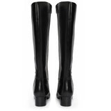 Saint Ivanna Black Leather Knee High Boots - SaintG India