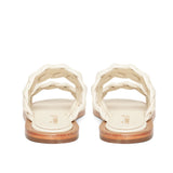 Saint Bruna White Woven Leather Sliders