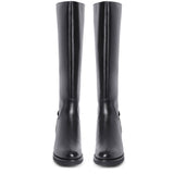 Saint Stella Black Leather Knee High Boots - SaintG